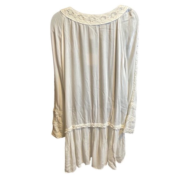 Monoreno White Dropped Waist White Cottagecore Flowy Dress Sz L - Picture 2 of 12